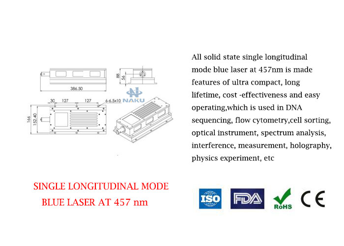 457nm Singal Longitudinal Mode Blue Laser 500~2000mW